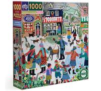 eeBoo- Piece & Love Square-1000 pc Christmas in The Square-Puzzle di Natale 1000 Pezzi-Dimensioni x 58,5 cm, PZT211
