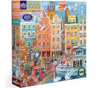 eeBoo- Piece&Love: Stockholm-1000 pc 1000 Pezzi sulla Città di Stoccolma-Puzzle in Cartone Riciclato-Dimensioni 58,5 cm di Lato, PZTSKM