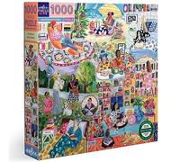eeBoo Piece & Love: Women Reading - Puzzle da 1000 pezzi, puzzle quadrato per adulti, 23 x 23, include inserto di riferimento immagine, pezzi lucidi