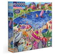eeBoo Pranzo in riva al mare Puzzle per adulti 1000 Pezzi in Cartone Riciclato E Inchiostro Vegetale-Dimensioni x 58,5 cm, 58.5 cm x 58.5 cm, PZT117