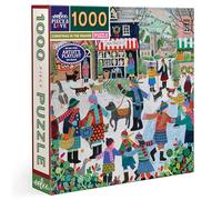 Eeboo - Puzzle 1000 pezzi Christmas in The Square - Puzzle di Natale 1000 pezzi - Dimensioni 58,5 cm x 58,5 cm