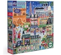 Eeboo - Puzzle 1000 pezzi Natale Á Parigi - Puzzle adulto 1000 pezzi Scena Di Natale sotto la neve - Dimensioni 58,5 cm x 58,5 cm