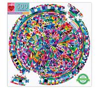 EEBOO - Puzzle rotondo da 500 pezzi Triangle Pattern - Puzzle da 500 pezzi per adulti in cartone riciclato - PZFTRP - 58,5 cm di diametro
