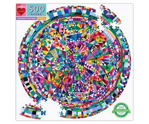 EEBOO - Puzzle rotondo da 500 pezzi Triangle Pattern - Puzzle da 500 pezzi per adulti in cartone riciclato - PZFTRP - 58,5 cm di diametro
