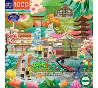 Eeboo - Puzzle da 1000 pezzi Stagioni a Kyoto - Puzzle per adulti 1000 pezzi in cartone - Dimensioni 58,5 cm x 58,5 cm