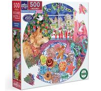 eeBoo rotondo 500 pezzi biscotti di Natale-Puzzle per adulti in cartone-Formato rotondo-58,5 cm di diametro, PZF798