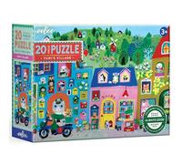 eeBoo: Yumi's Village - Puzzle da 20 pezzi - puzzle 15x11, pezzi oversize, vivace scena di città e negozio, personaggi animali stravaganti, prescolare, bambini 3+