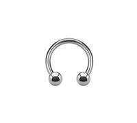 eeddoo - Piercing a ferro di cavallo, septum in titanio argentato e Spessore: 1,2 mm | diametro: 9 mm, colore: argento, cod. 21280