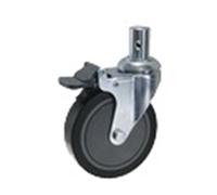 EEEBLBXNQ 1 pz. Fibbia for palo Rotondo da 5 Pollici for barella Medica for Ambulanza, Ruote universali silenziose in PVC/TPR 28 mm con Freno(PVC-Brake Wheel)