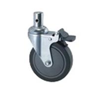 EEEBLBXNQ 1 pz. Fibbia for palo Rotondo da 5 Pollici for barella Medica for Ambulanza, Ruote universali silenziose in PVC/TPR 28 mm con Freno(TPR-Brake Wheel)