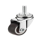 EEEBLBXNQ 1 pz. Ruote girevoli Piccole da 1" con Profilo e Freni, Set di 4 Ruote silenziose Senza segni sul Pavimento for Carrello(M8x20mm Type 1)