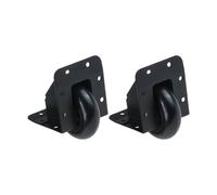 EEEBLBXNQ 2 Pezzi di Ruote girevoli angolari in Metallo da 3 Pollici Integrate, Invisibili direzionali Nere, Valigia portautensili, Baule portaoggetti