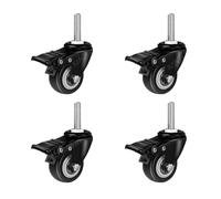 EEEBLBXNQ 4 Pezzi/Lotto 1,5/2" Ruote girevoli con Stelo filettato M8/M10 for carrelli della Spesa, banchi da Lavoro, mobili(4pcs-with Brake,2 inch)