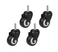 EEEBLBXNQ 4 Pezzi/Lotto 1,5/2" Ruote girevoli con Stelo filettato M8/M10 for carrelli della Spesa, banchi da Lavoro, mobili(4pcs-No Brake,2 inch)
