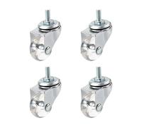 EEEBLBXNQ 4 Ruote Flessibili universali for mobili in Cristallo ialino con Freni(1 5 Inches M8 15)