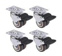 EEEBLBXNQ 4 Ruote girevoli for mobili da 1,5"/2" in Gomma Morbida con Freno for Carrello Piattaforma(4PCS with Brake,1.5 inch)