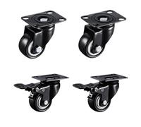 EEEBLBXNQ 4pcs 1.5 Inches 41mm Black Swivel Castor Wheels Trolley Furniture Caster Rubber(1.5 inch A And C)