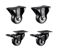 EEEBLBXNQ 4pcs 1.5 Inches 41mm Black Swivel Castor Wheels Trolley Furniture Caster Rubber(1.5 inch B And C)