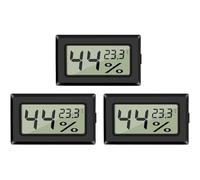 EEEKit 3 Pezzi Igrometro Termometro, LCD Digitale Mini Misuratore di Temperatura e Umidità per Serra Auto Ufficio, Nero
