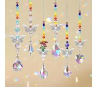 EEEKit 6pz Acchiappa-Sole in Cristallo Giardino Finestra all’ Aperto Outdoor Suncatcher Pendenti, Farfalla Suncatcher Rainbow Maker con Catena di Perline per la Casa, Decorazione del Giardino