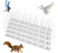 EEGAO Picchetti per uccelli con base in acciaio inossidabile, punte per piccioni per tetti e finestre, set di punte deterrenti per uccelli per scoraggiare corvi, gabbiani e piccoli uccelli (2,5 metri)
