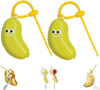 Eeiiey Custodia per spazzolino da denti a banana, portatile, con dispenser per dentifricio, divertente porta spazzolino da frutta, protezione a clip, custodia da viaggio per spazzolino da denti, B-2