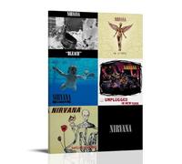 EEILASE Nirvana Albums Poster da parete su tela, decorativo, 30 x 45 cm, con cornice, motivo: Nirvana