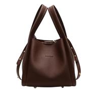 EEJBYTDI Borsa a secchiello vintage per donna, Borsa a secchiello in pelle, Borsa a tracolla per donna (Dark Brown)