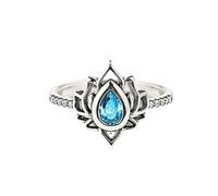 EEJBYTDI Fuck It And Begin Again - Anello di loto, lucidato, resistente all'ossidazione, con zircone intarsiato, 7, Metallo, Zircone