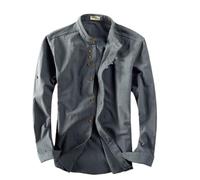 EEJBYTDI Soulona Katana - Camicia da uomo in misto lino e cotone giapponese di alta qualità, vestibilità su misura, a maniche lunghe, colore: bianco, S-5XL