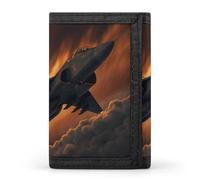 Eekstdbn A Fighter Jet Trifold Portafoglio, Porta Carte E Denaro Oganizer Sottile Elegante Mini Borsa Monete con Cerniera Tasca Monete Credito per Uomini E Donne