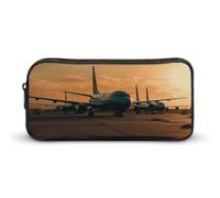Eekstdbn Airplane on the asfac astuccio per cancelleria da ufficio organizer semplice robusta chiusura a cerniera astuccio portatile da viaggio borsa multiuso per ufficio