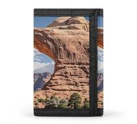 Eekstdbn Arches National Park Portafoglio a tre ante, porta carte e denaro Oganizer sottile elegante mini portamonete con cerniera tasca portamonete per uomini e donne