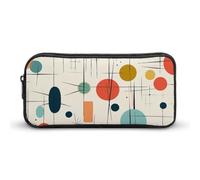 Eekstdbn Astuccio moderno di metà secolo per cancelleria da ufficio, semplice e robusto, con chiusura a cerniera, portatile, borsa multiuso da viaggio per ufficio