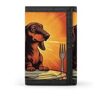 Eekstdbn Bassotto Trifold Portafoglio, Porta Carte E Denaro Oganizer Sottile Elegante Mini Borsa Monete con Cerniera Tasca Monete Credito per Uomini E Donne