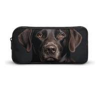 Eekstdbn Black Lab Dog Pencil Case Ufficio Cancelleria Organizzatore Semplice Robusta Chiusura a Cerniera Portatile Astuccio Portamatite Ufficio Viaggio Borsa Multi
