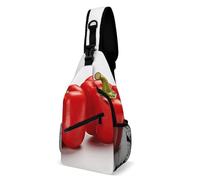 Eekstdbn Borsa a tracolla con due peperoni rossi a campana, casual, per uomini e donne, stile minimalista, da viaggio, per uso quotidiano