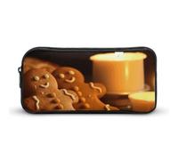 Eekstdbn Candele e omini di pan di zenzero astuccio per cancelleria da ufficio organizzatore semplice robusta chiusura a cerniera borsa portatile per ufficio viaggio borsa multiuso