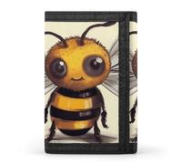 Eekstdbn Carino Bee Trifold Portafoglio, Custodie per carte e denaro Oganizer Sottile Elegante Mini borsa portamonete con cerniera tasca portamonete di credito per uomini e donne