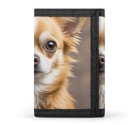 Eekstdbn Carino Chihuahua Trifold Portafoglio, Porta Carte E Denaro Oganizer Sottile Elegante Mini Borsa Monete con Cerniera Tasca Monete Credito per Uomini E Donne
