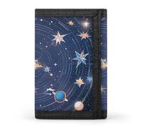 Eekstdbn Constellations Cosmic Galaxies Portafoglio a tre ante, porta carte e denaro Oganizer sottile elegante mini portamonete con cerniera tasca portamonete per uomini e donne
