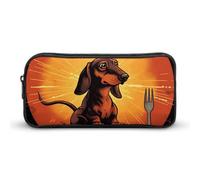 Eekstdbn Dachshund Pencil Case Office Stationery Organizer Semplice Robusta Chiusura a Cerniera Portatile Astuccio Portamatite Ufficio Viaggi Borsa Multiuso