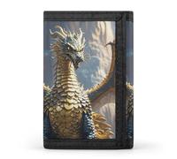 Eekstdbn Dragon Purple Moon Portafoglio a tre ante, porta carte e denaro Oganizer sottile elegante mini portamonete con cerniera tasca portamonete per uomini e donne