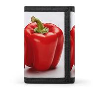 Eekstdbn Due Red Bell Peppers Trifold Portafoglio, Porta Carte E Denaro Oganizer Sottile Elegante Mini Borsa Monete con Cerniera Tasca Monete Credito per Uomini e Donne