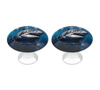 Eekstdbn Great White Shark Cabinet Handles 2 Pack Toeletta Cassetto Maniglie Solide Maniglie per Cassetti Adatto per Cucina, Camera da letto, Bagno e Libreria