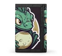 Eekstdbn Little Green Dragon's Egg - Portafoglio a tre pieghe, porta carte e denaro, sottile ed elegante, mini portamonete con cerniera, tasca portamonete per uomini e donne