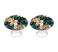 Eekstdbn Maniglie estive tropicali hawaiane con foglie di palma per armadietto, confezione da 2 maniglie per cassetti per toletta, maniglie per cassetti, adatte per cucina, camera da letto, bagno e