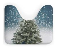 Eekstdbn Merry Christmas Pine Tree Tappeto da bagno antiscivolo, facile da pulire, ad asciugatura rapida, tappetino da bagno per pavimento del bagno, lavabile in lavatrice, super assorbente, a forma