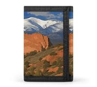 Eekstdbn Pikes Peak Colorado - Portafoglio a tre pieghe, porta carte e denaro, sottile ed elegante, mini portamonete con cerniera, tasca portamonete per uomini e donne