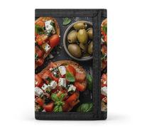 Eekstdbn Plating Food Immagini Trifold Portafoglio, Porta Carte E Denaro Oganizer Sottile Elegante Mini Borsa Moneta con Cerniera Tasca Monete Credito per Uomini E Donne